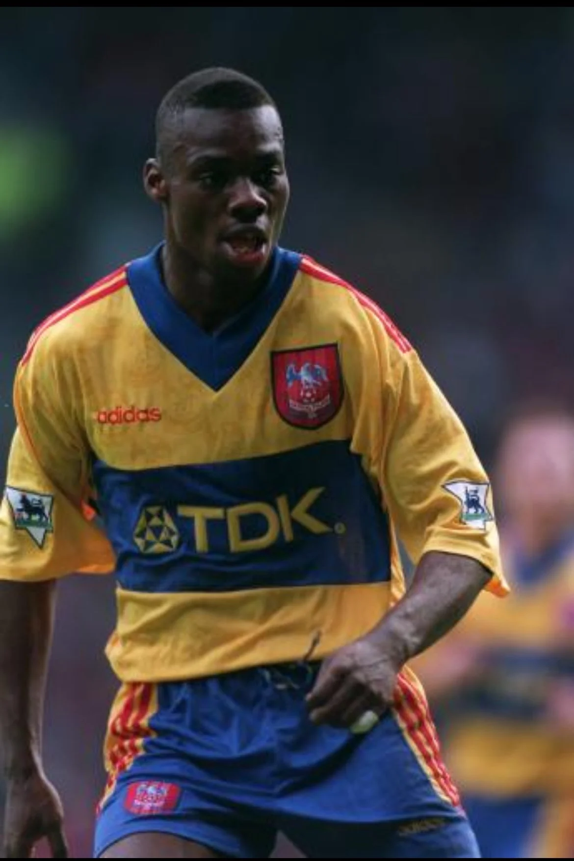 George Ndah in the Crystal Palace shirt during his professional playing career