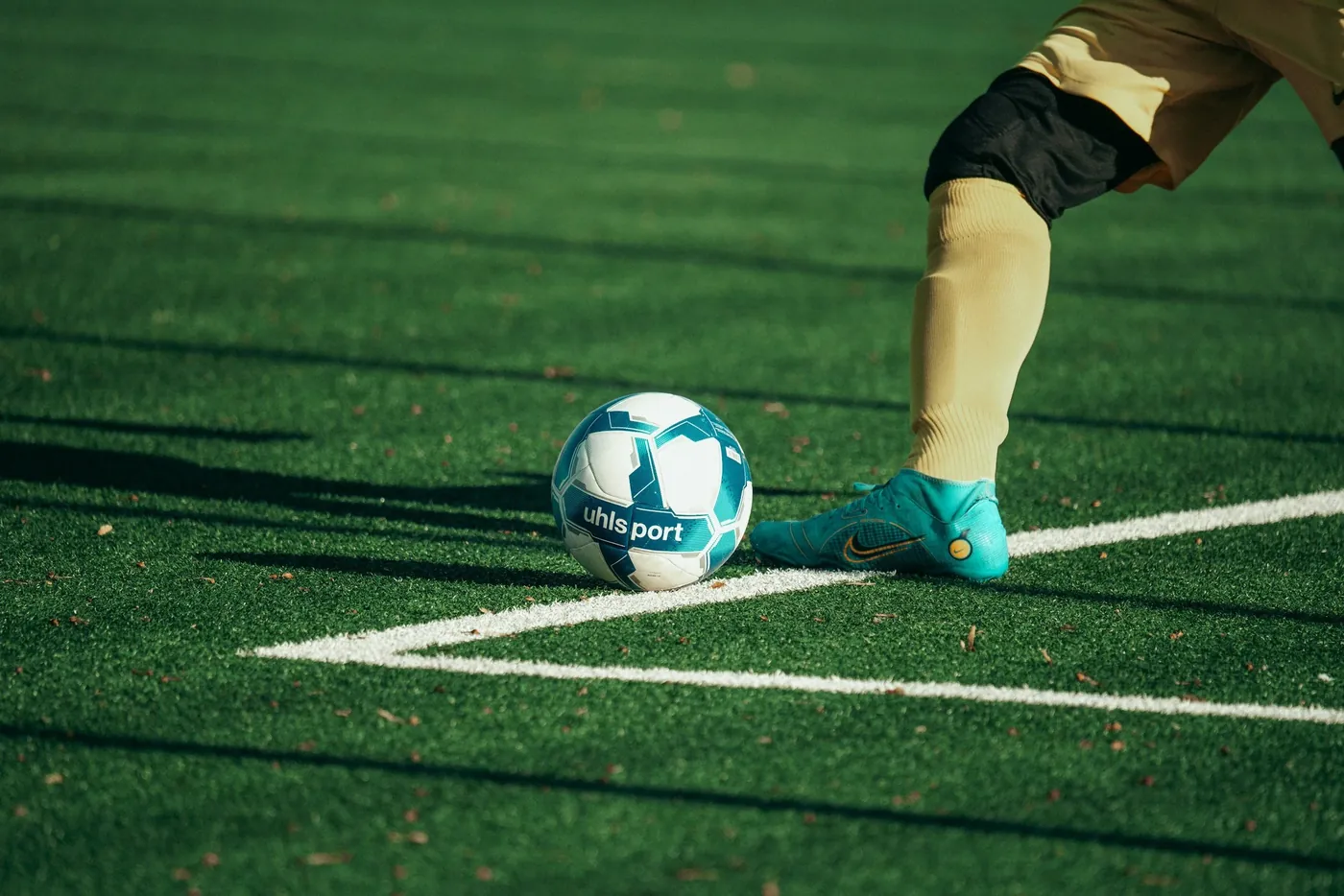 Young footballers training