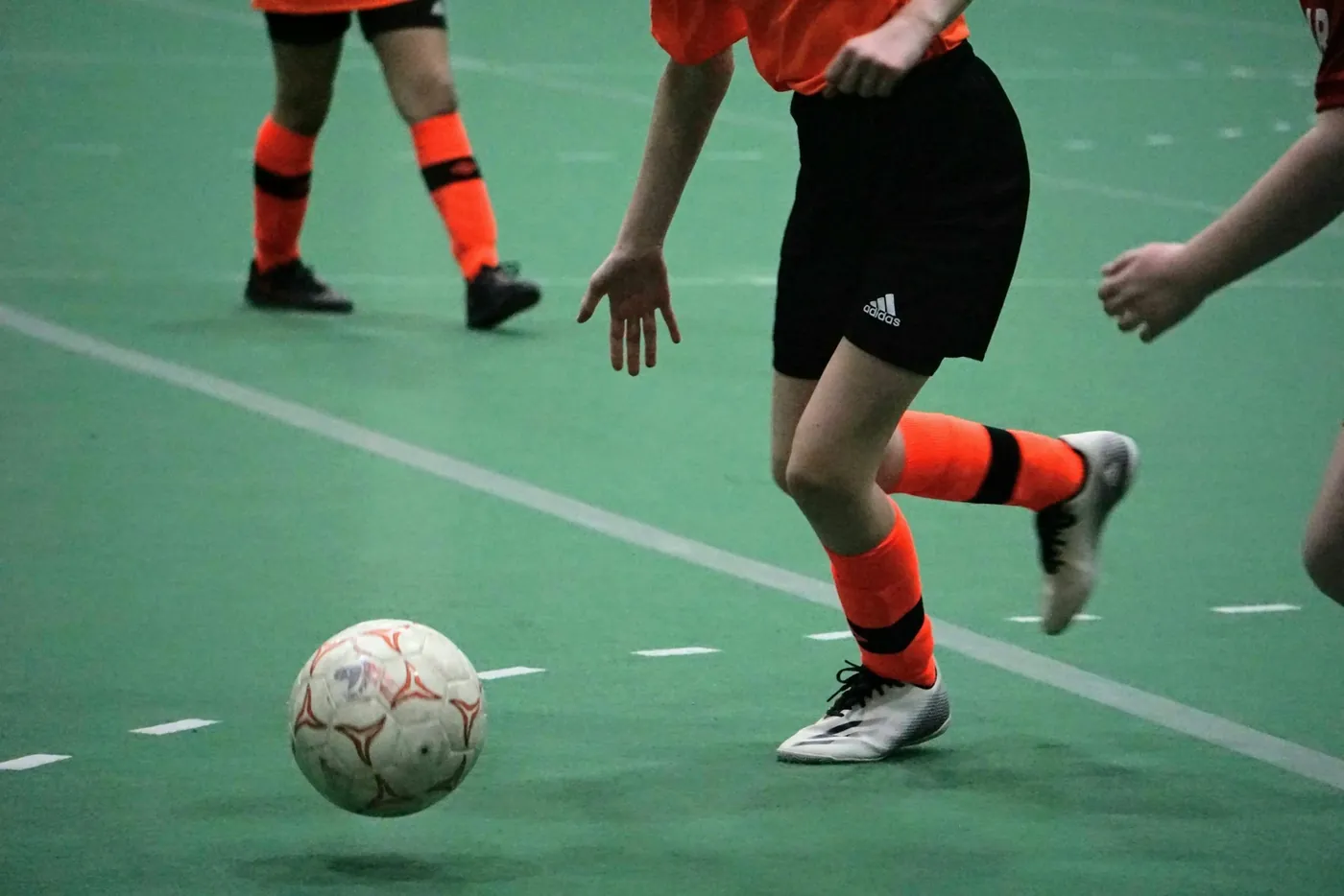 Football on the pitch